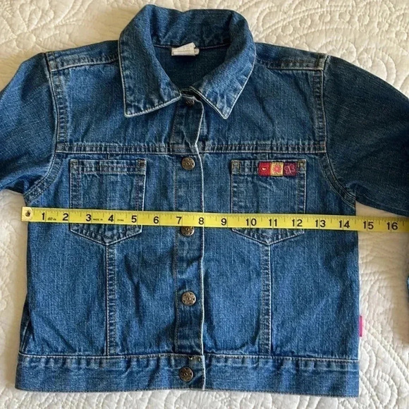Floral Embroidered Girl’s Jeans  Denim Snap Jacket + Cotton Dress Size 6 Set - Picture 6 of 16